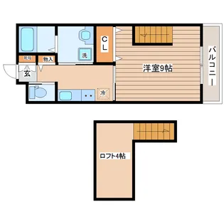 ブランニューII番館【1階】の間取り