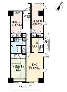 URグリーンハイツ武蔵境通り【6階】の間取り