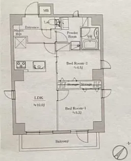 スカイコート銀座東壱番館【5階】の間取り