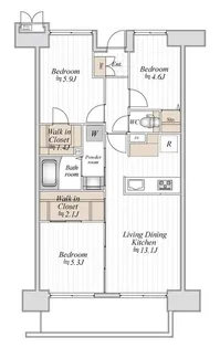 千葉県習志野市谷津7【マンション】の間取り