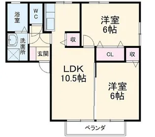 ヨーロピアン林B棟【1階】の間取り