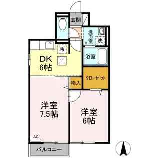 カーサヴェルデ【1階】の間取り