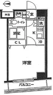 パークサイド芝大門【2階】の間取り