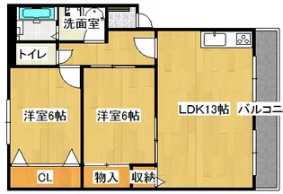 ウィンベルあかね【1階】の間取り