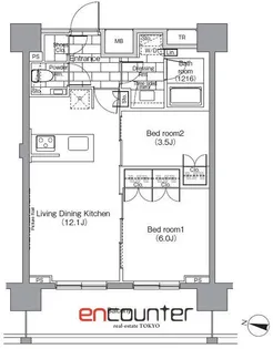 パークハビオ恵比寿【14階】の間取り