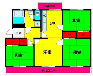 大津ヶ丘第一住宅3 1 8号棟【4階】の間取り