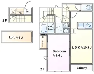 アンシャンテ上大岡【2階】の間取り