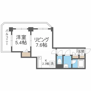 PRIME URBAN札幌 RIVER FRONT【14階】の間取り