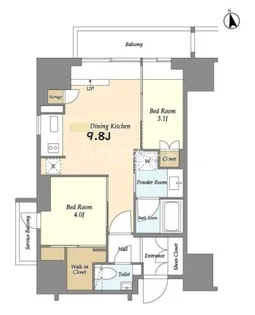 HF上野レジデンスEAST【13階】の間取り