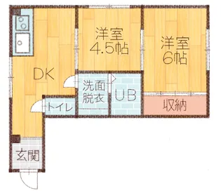 L collection関屋田町【2階】の間取り