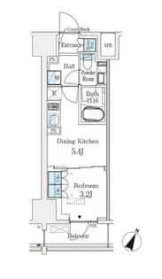 ベルファース神田神保町【8階】の間取り