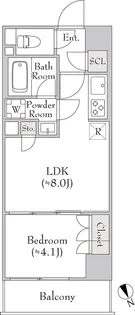 ルミーク関内II【4階】の間取り