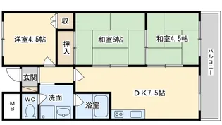パークハイツミシマVOLII【4階】の間取り