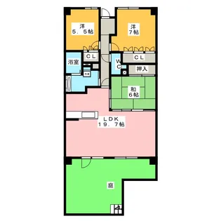 サーパスシティ庄内【1階】の間取り