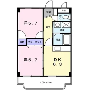 ビバリーハイムかかず【1階】の間取り