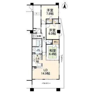サンクレイドルたまプラーザ【2階】の間取り