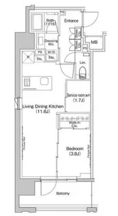 ザ パークハビオ上北沢【11階】の間取り