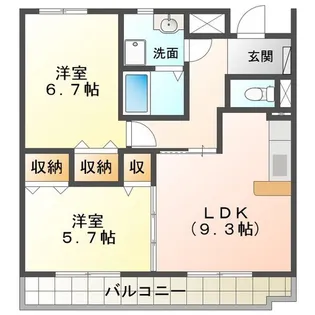 メルベーユ【1階】の間取り