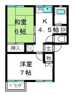 ハイツ紫苑【1階】の間取り