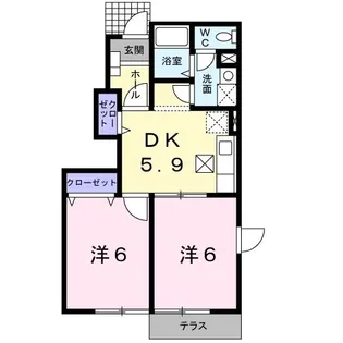 エヴァーグリーンF【1階】の間取り