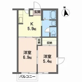 パセオわかば D【2階】の間取り