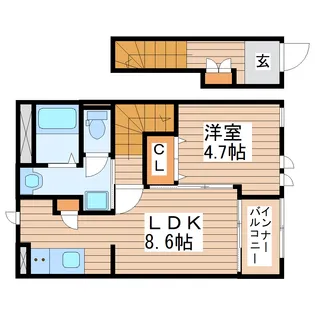 ダイヤモンド90【2階】の間取り