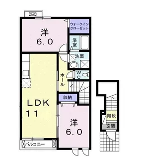グランツ大和【2階】の間取り