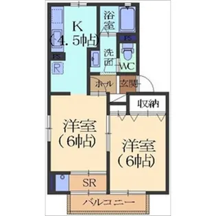 メイプルコート【2階】の間取り