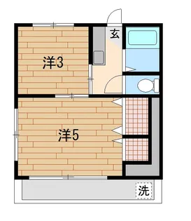 飯塚ハイツB【3階】の間取り