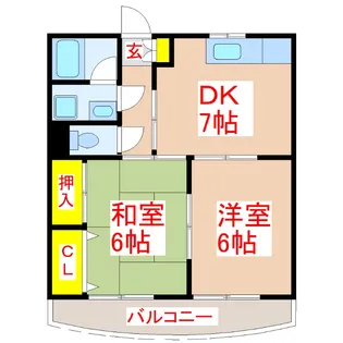 パームガーデン惟神【2階】の間取り