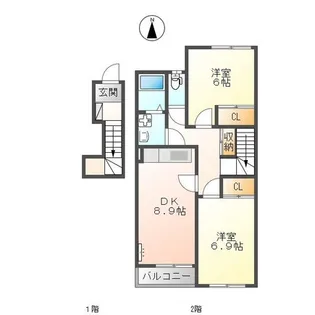 Felicia弐番館【2階】の間取り