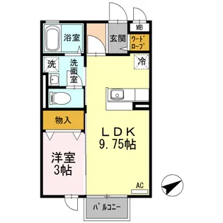 スリーエイト扇【2階】の間取り