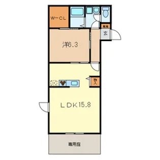 ベル エスペランサ ドゥ【1階】の間取り
