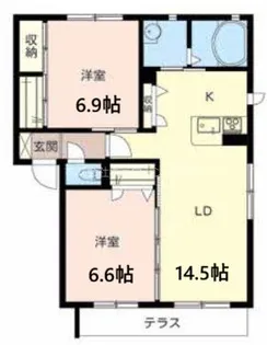 シャーメゾン朝日が丘【1階】の間取り