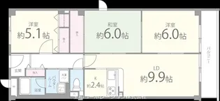 パール久米田【2階】の間取り