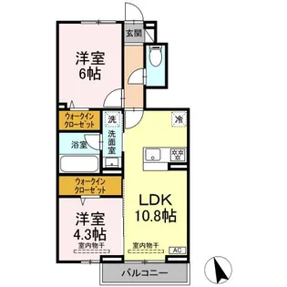 ラルブルボヌール【1階】の間取り