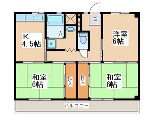 ビレッジハウス秋多3号棟【2階】の間取り