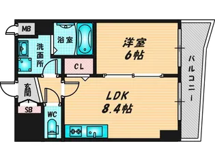 ディオーネ・ジエータ・長堂【7階】の間取り