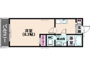 クレフラスト井尻2A【1階】の間取り