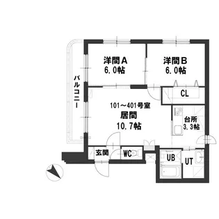 グランメール新川3-1【2階】の間取り
