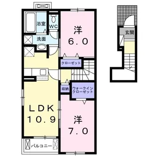 エヴァ―ホーク I【2階】の間取り