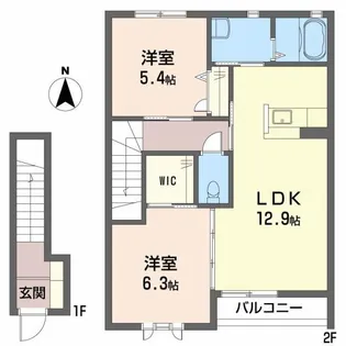 ブランドール 大田 B棟【2階】の間取り