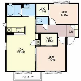 プレソレイユ B【2階】の間取り