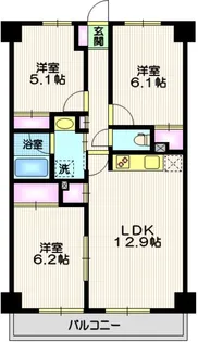 プラムハイツコパン【1階】の間取り
