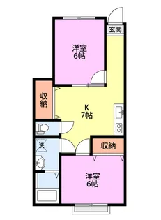 黄金ハイツ友和6号棟【1階】の間取り