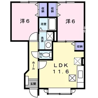 ドエル湘南A【1階】の間取り