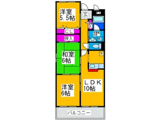 ツインコ-トアサオB【1階】の間取り