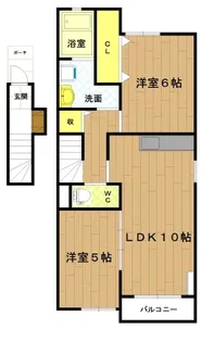 ラゲットモンターニャB棟【2階】の間取り