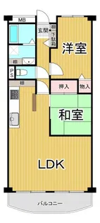 夙川グリーンタウン 南棟【7階】の間取り