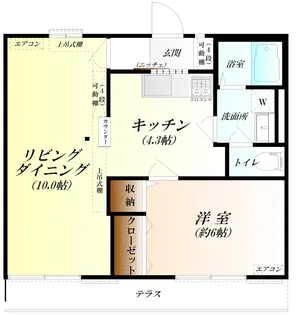 レーゾンドールB棟 リノベーション【1階】の間取り